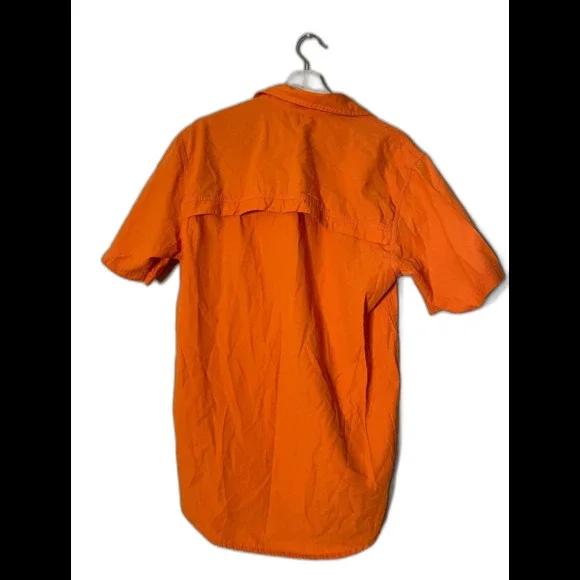G.H. Bass Men's orange Short Sleeve Vented Fishing Outdoor shirt Size M. - Picture 2 of 4